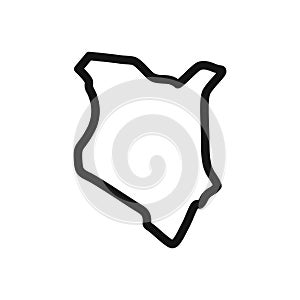 Kenya map icon linear vector graphics sign