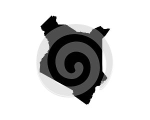 Kenya Map. Kenyan Country Map. Black and White National Nation Outline Geography Border Boundary Shape Territory Vector Illustrati