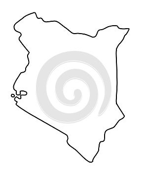 Kenya map outline vector illustration photo