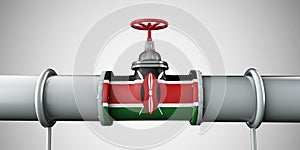 Kenya oil and gas fuel pipeline. Oil industry concept. 3D Rendering