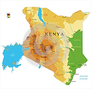 Kenya physical map