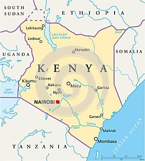 Kenya Political Map photo