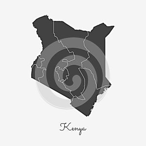 Kenya region map: grey outline on white.