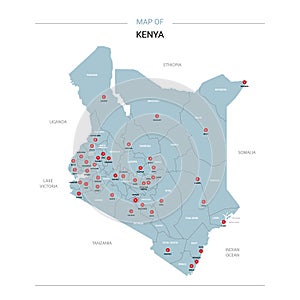 Kenya vector map.