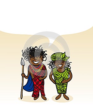 Kenyan cartoon couple social bubble