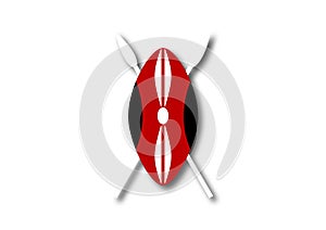 Kenyan flag center shield vector art