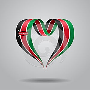Kenyan flag heart-shaped ribbon. Vector illustration. photo