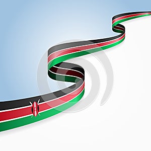 Kenyan flag wavy abstract background. Vector illustration.