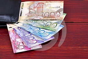 Kenyan Shillings in the black wallet