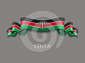 Kenyan flag wavy ribbon background. Vector illustration. photo