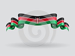 Kenyan wavy flag. Vector illustration.