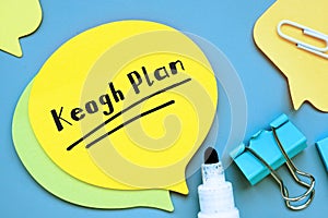 Keogh Plan inscription on the page