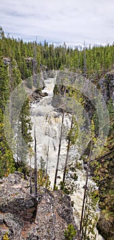 Kepler Cascades - Waterfall - oldfaithful in Yellowstone National Park, Wyoming