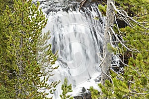 Kepler Cascades waterfall Yellowstone trees