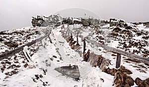 Keprnik hill in winter Jeseniky mountains in Czech republic