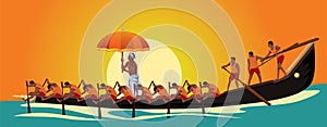 Kerala boat race competition. vector illustration design