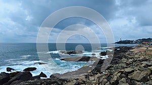 Kerala coastline, Arabian sea, Thiruvananthapuram, seascape view