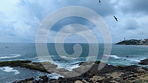 Kerala coastline, Arabian sea, Thiruvananthapuram, seascape view