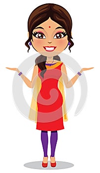 Indian woman wearing a salwar kameez suit - Vector photo