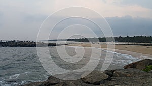 Kerala Landscape Alappuzha Seashore in evening time.