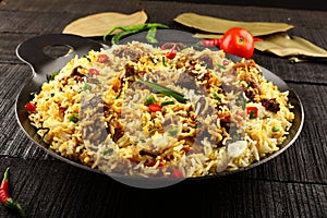 Kerala  mutton meat  biriyani - traditional recipes.