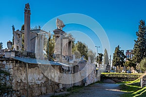 Kerameikos, the cemetery of ancient Athens in Greece.