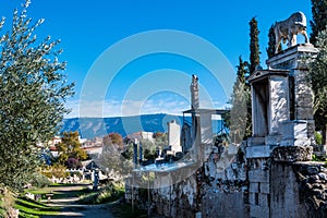 Kerameikos, the cemetery of ancient Athens in Greece.