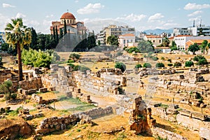 Kerameikos Cemetery ancient ruins in Athens, Greece