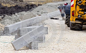 Kerbs at road construction site