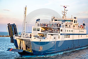 KERCH, CRIMEA - OCT. 2014: Port Krym. Kerchenskaya ferry crossing