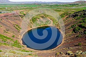 Kerid crater - Volcanic crater lake in Golden Circle, Iceland 11.06,2017