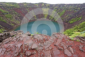 Kerid - volcanic crater lake located in the Grimsnes area in south Iceland