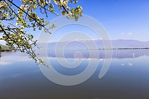 Kerkini lake and mountain eco-area at north Greece by Struma riv