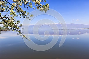 Kerkini lake and mountain eco-area at north Greece by Struma riv photo