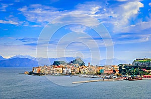 Kerkyra, Corfu, Greece: Panoramic view of the classical greek ho