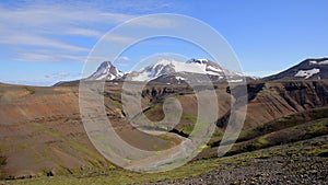 KerlingarfjÃ¶ll mountains and river in centre of Iceland