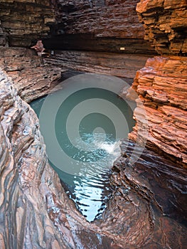 Kermits Pool in Karijini National Park, Western Australia, vertical