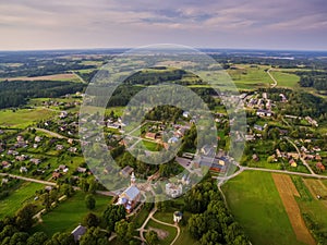 Kernave, historical capital city of Lithuania, aerial top view