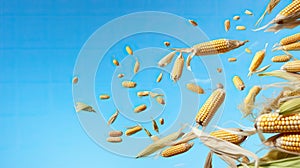 kernels falling corn background