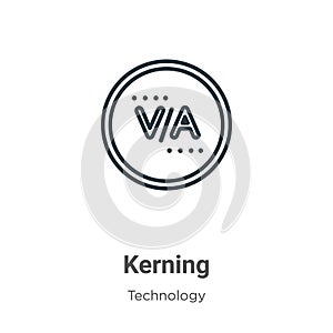 Kerning outline vector icon. Thin line black kerning icon, flat vector simple element illustration from editable technology