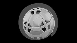 Kernow - Cornwall flag on flying and rotating soccer ball on transparent alpha channel