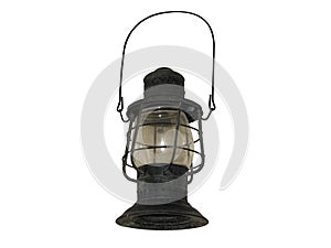 Kerosene camp lantern isolated on white