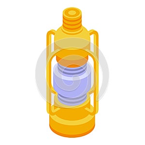 Kerosene lamp icon isometric vector. Old lantern