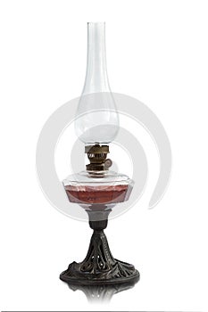 Kerosene lamp isolated on the white