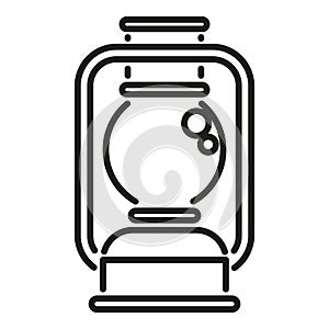 Kerosene old lamp icon outline vector. Retro station lamp