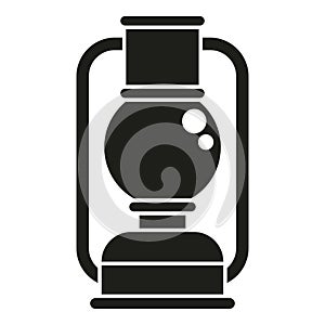 Kerosene old lamp icon simple vector. Retro station lamp