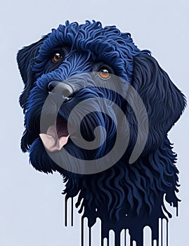 Kerry Blue Terrier Dog white background Splash Art 1