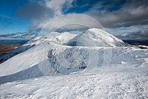 Kerry mountains covered with snow