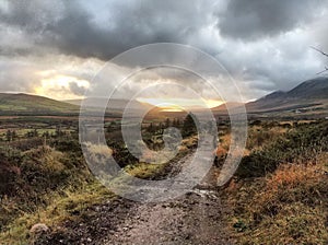 Kerry way sunset Cahersiveen hiking