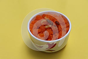 Kesari suji halwa, Indian sweei dish photo